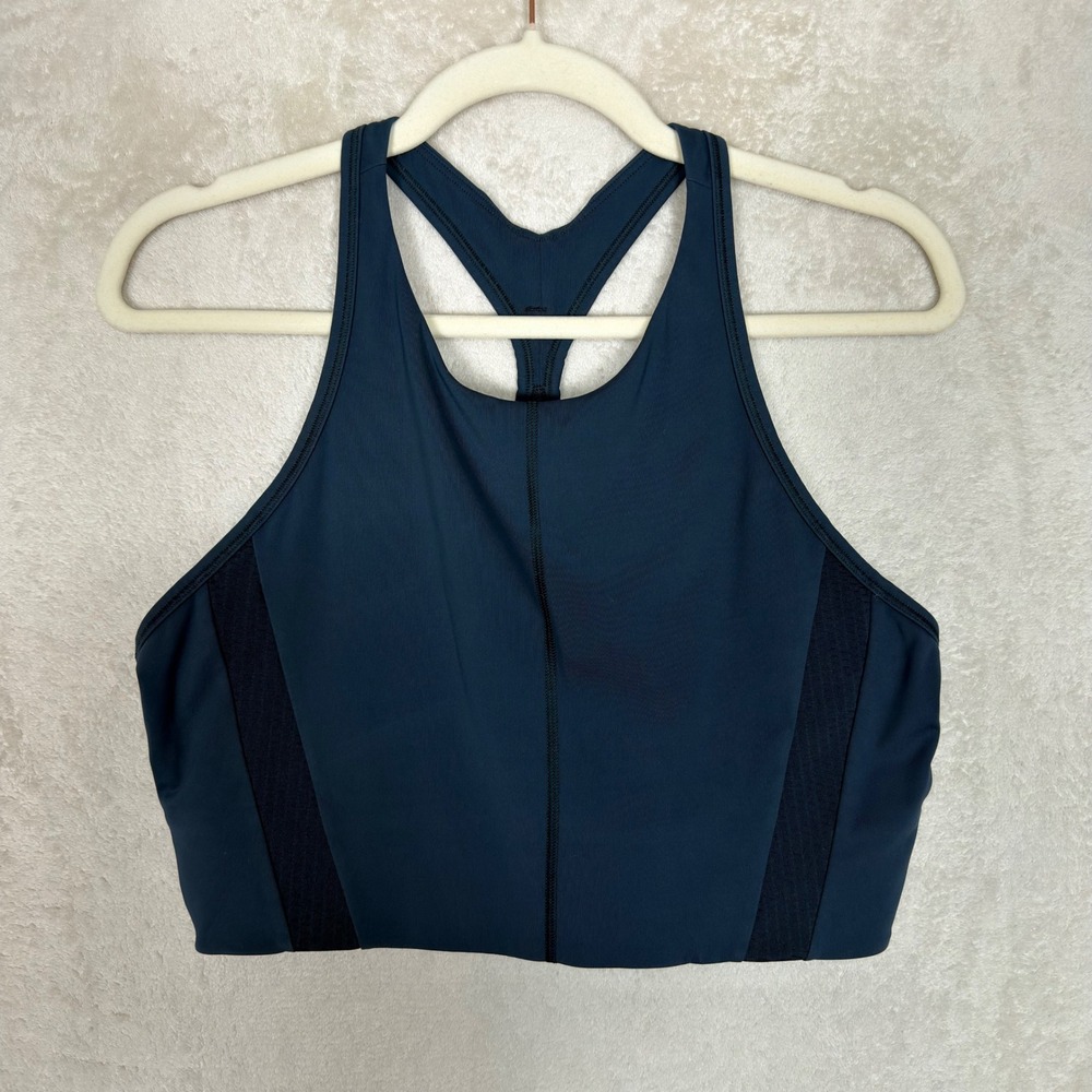 Allyson Felix Athleta Legend Crop Tank Top Teal Blue XL High Neck Athleisure